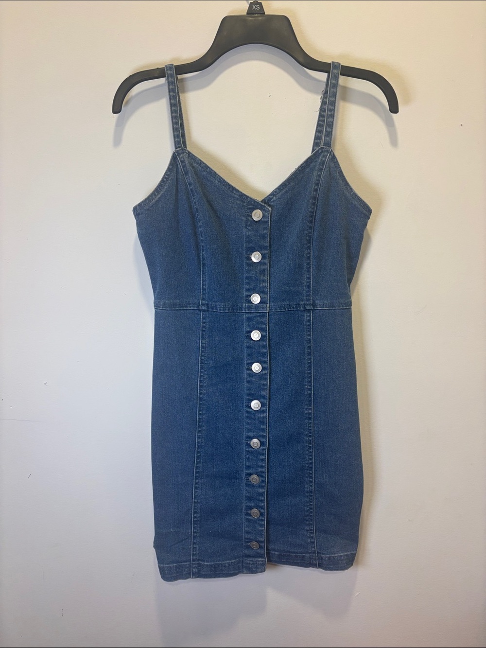 Forver 21 Button-Front Denim Mini Dress - Blue